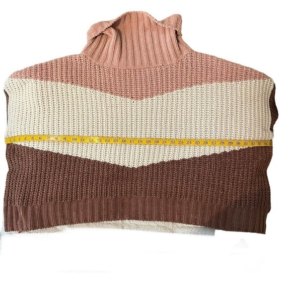 POL Canyon Rose Color Block Oversized Chenille Turtleneck Sweater Size L… - Picture 5 of 9